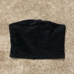 Black Sparkle Tube Top Crop
